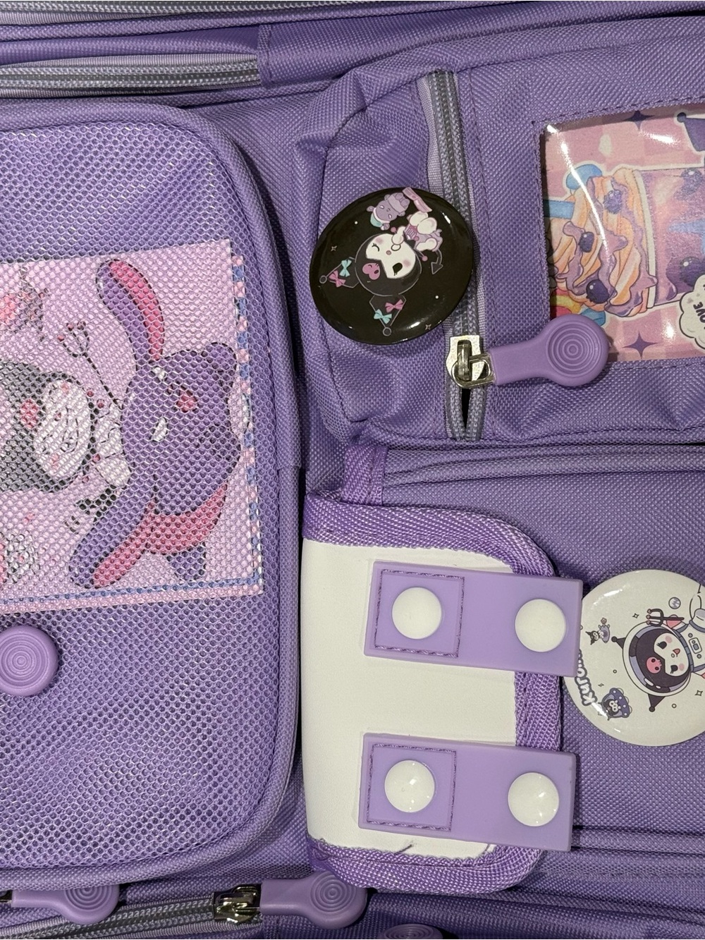 Kuromi Lilac School Backpack with Plush Charm - Picture 7 of 8